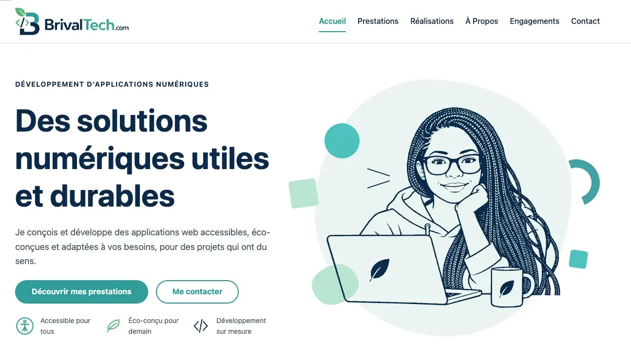 Page d'accueil du site BrivalTech